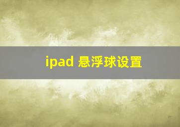 ipad 悬浮球设置